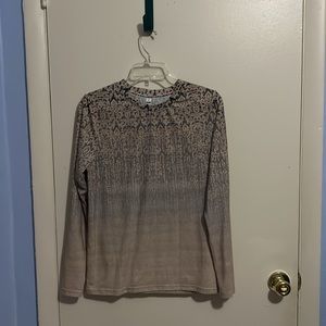 Exclusive M Brown and Gray Geometric Long Sleeve Shirt